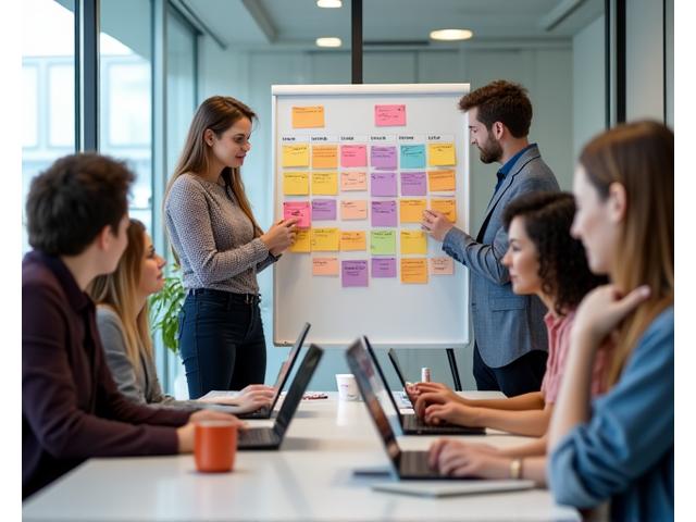 Equipo de trabajo implementando técnicas de time blocking